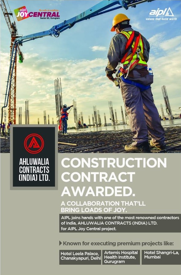 AIPL joins hand with Ahluwalia Contracts (India) Ltd. for execution of AIPL Joy Central in Gurgaon